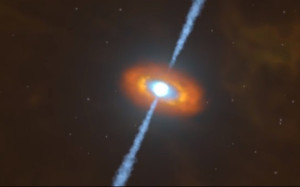 artist depiction of a blazar