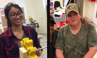 Two students from the Hayden Robotics team