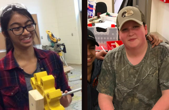 Two students from the Hayden Robotics team