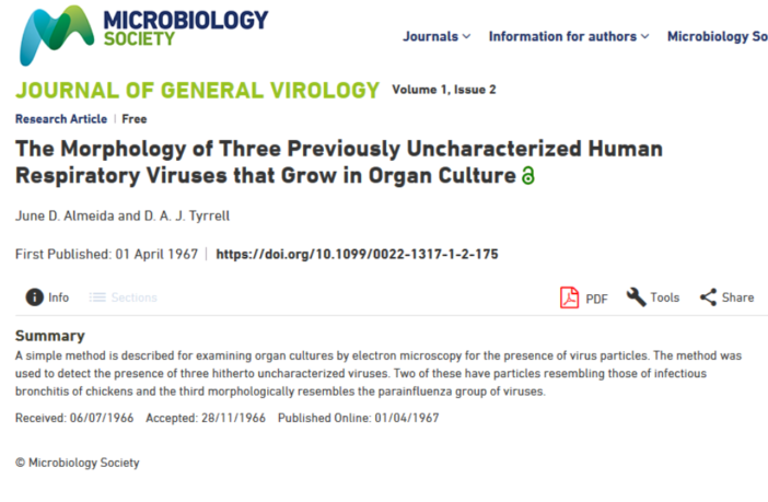 the discovery of the world's first coronavirus