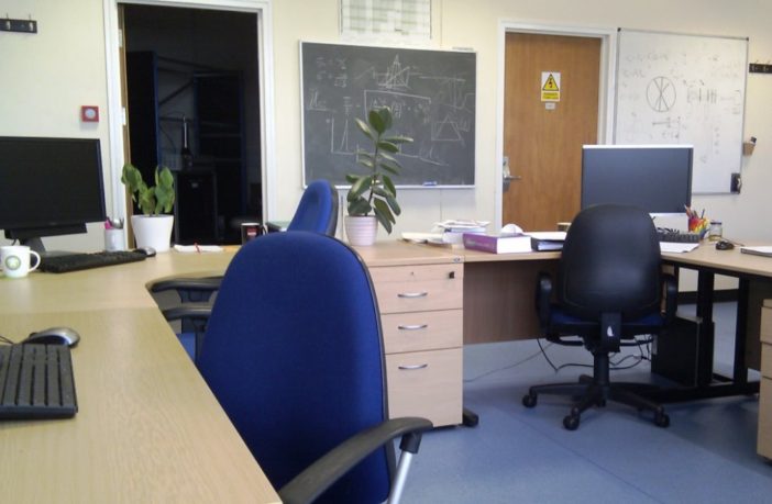 disinfecting work space when returning