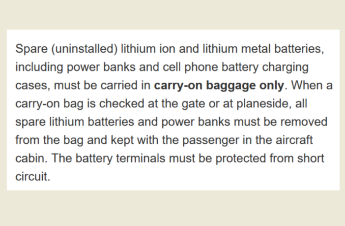 lithium battery cabin fire