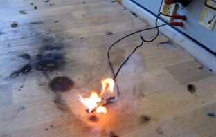 cigarette batteries burn holes