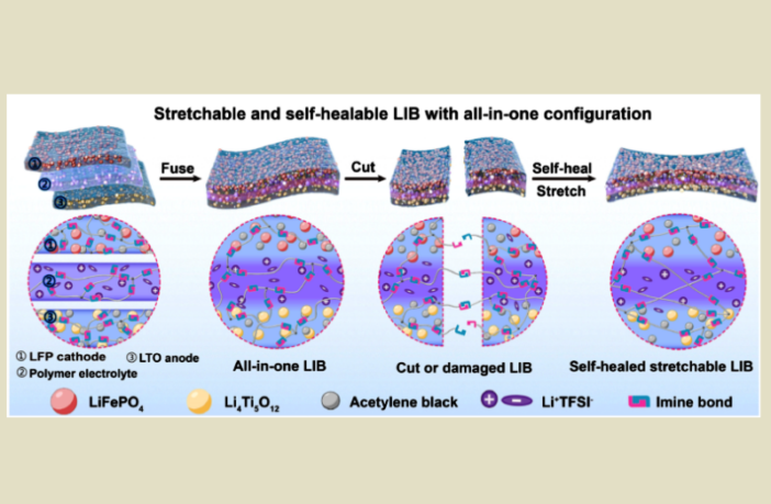 stretchable self-healing lithium