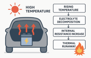 a lithium-ion battery in the trunk