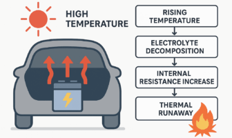 a lithium-ion battery in the trunk