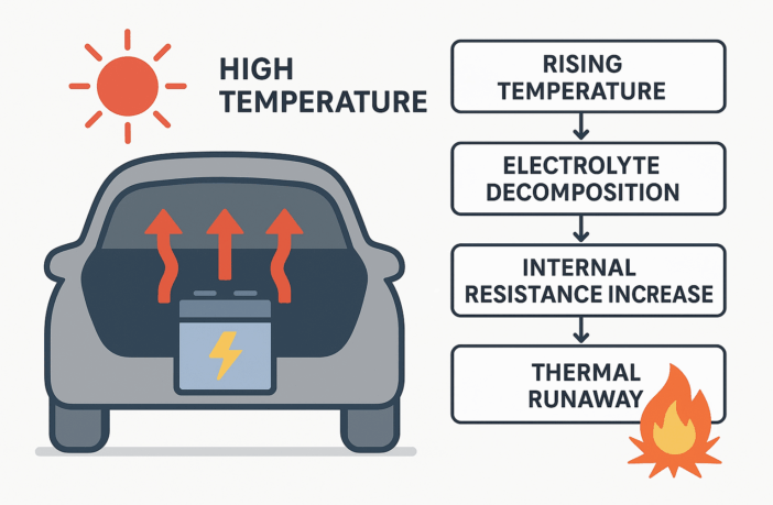 a lithium-ion battery in the trunk