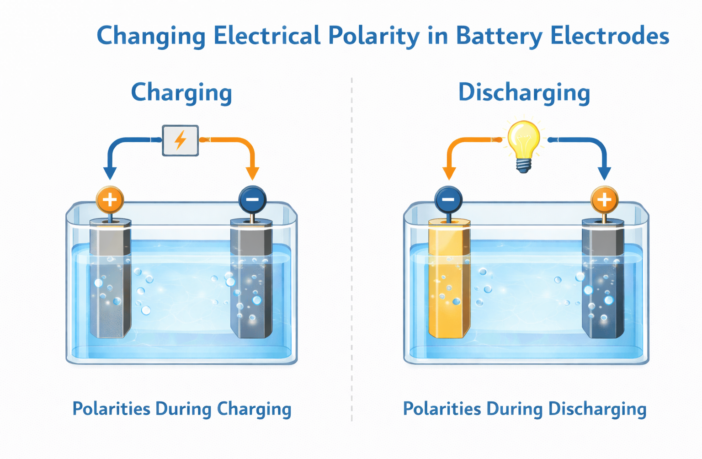 changing electrical polarity in batteries