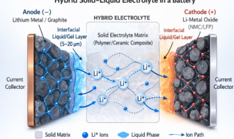 hybrid solid-liquid batteries