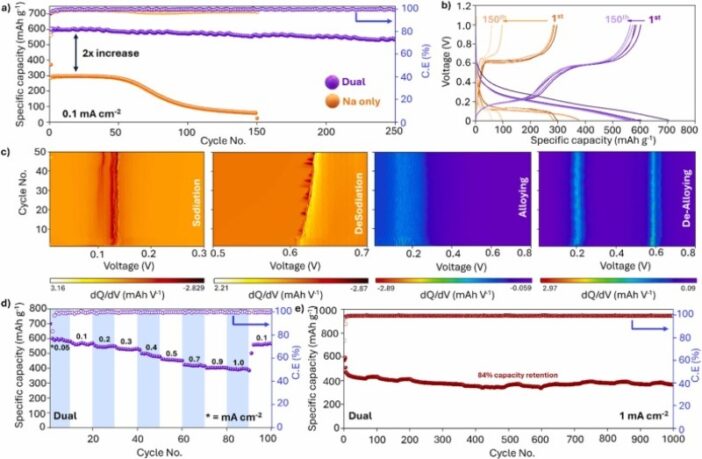 lithium-sodium half cell battery
